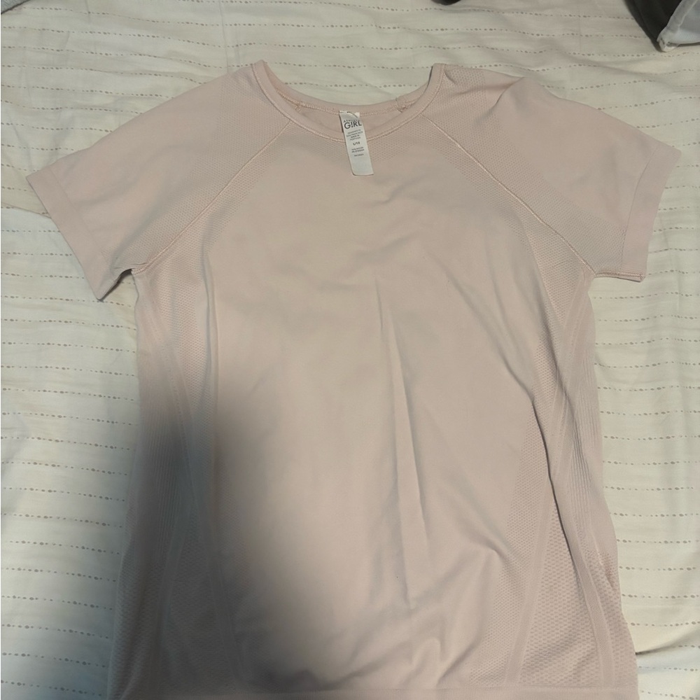Athleta Light Pink Short Sleeve Tee
